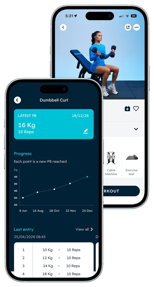 The EvolveYou weight tracker showing lifted weight climbing week on week